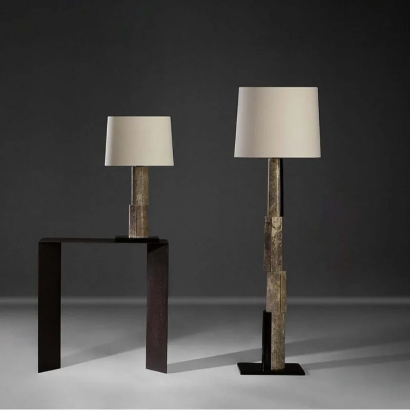 High-end designer showroom model room floor lamp French retro vertical lamp