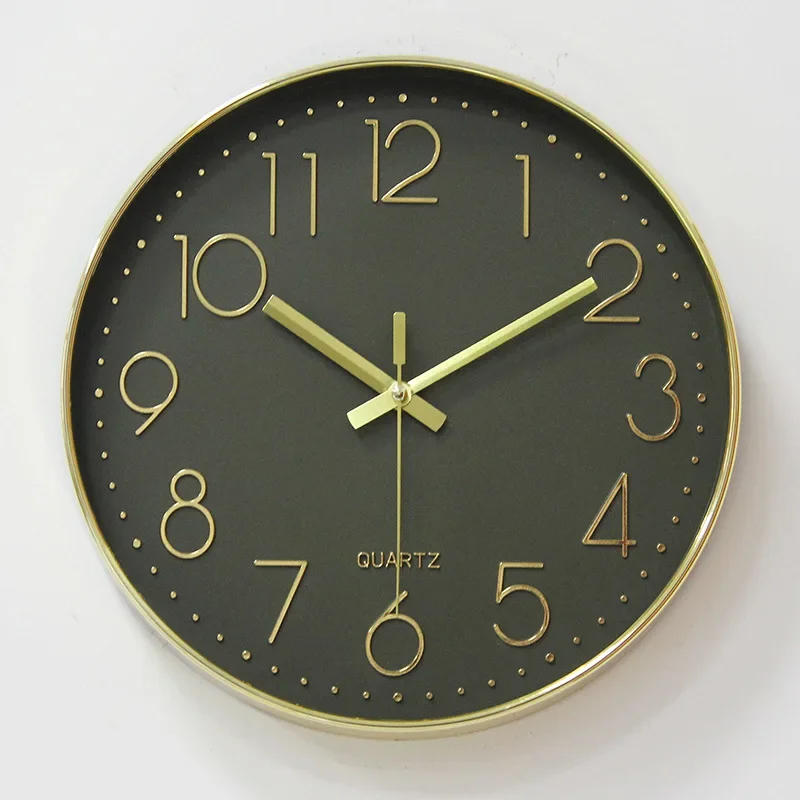 New 12-inch 30cm Minimalist Living Room Wall Clock With Three-dimensional Numerals And Silent Movement Room Decor Items