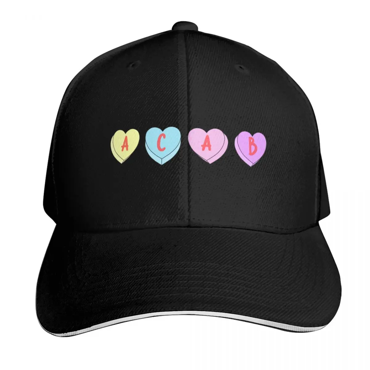 

ACAB candy hearts Baseball Cap hiking hat sun caps Golf Vintage Women's Hats For The Sun Men's