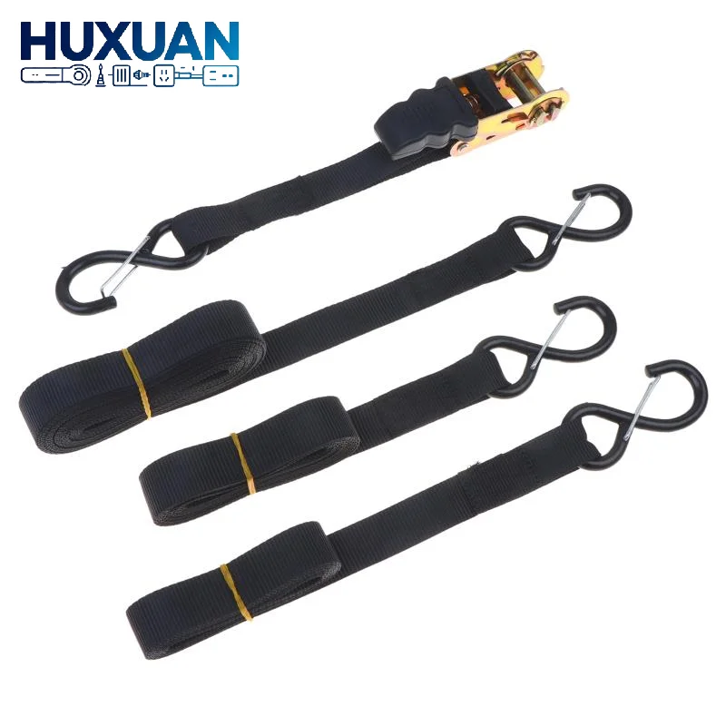Adjustable Car Tie Down Strap 25mm Durable Ratchet Tension Rope 2/3/5M for Luggage Bag Lashing Camping Cargo Binding
