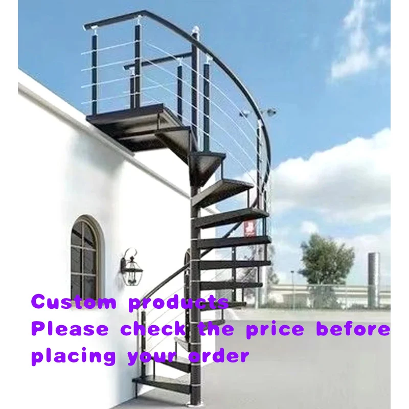 

custom.Modern Design Indoor Metal Staircase-Black Pastel Colors-Staircase Set Apartments-Durable Customi