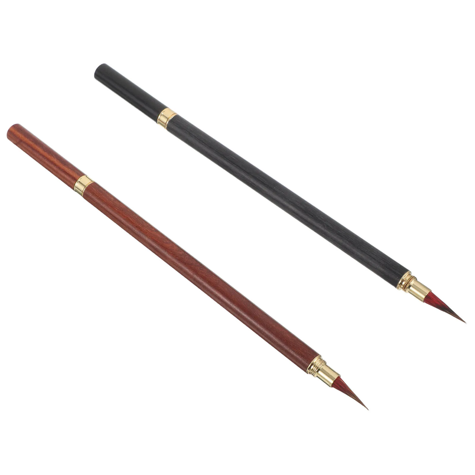 

2Pcs Chinese Calligraphy Brush Fine Tip Pen Protective Cap Smooth Ink Flow Versatile Usage Calligraphy Artwork Practice