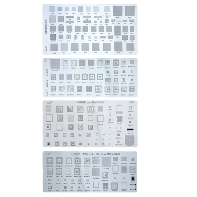 4 szt. Uniwersalny szablon do reballingu BGA dla MTK Huawei Xiaomi MSM CPU PM Power IC sadzenie siatka lutownicza