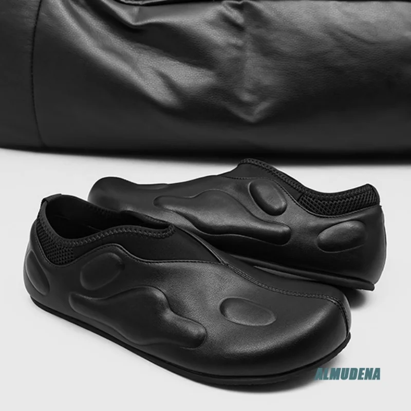 Silver Metallic Men's Casual Slip-On Shoes Round Toe Low Top Streetwear Outdoor Minimalist Fashion Comfortable Daily Work Shoes view 6