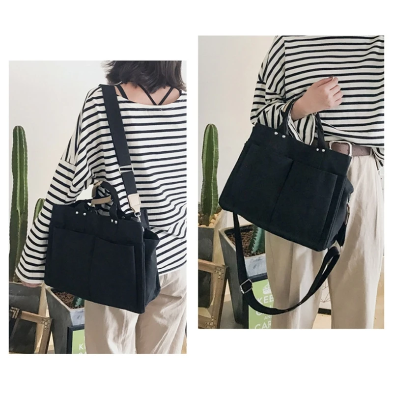 Multi-pocket Crossbody Bags for Women Canvas-Bag Large Capacity Shoulder Bag Ins