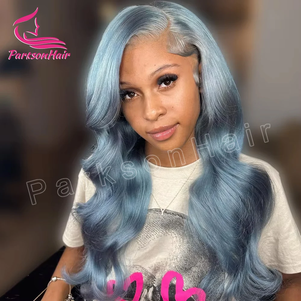 Grey 613 13x4 13x6 Transparent Lace Frontal Wig Brazilian Body Wave 613 Colored Human Hair13x6 Lace Front Wigs Pre Plcuked