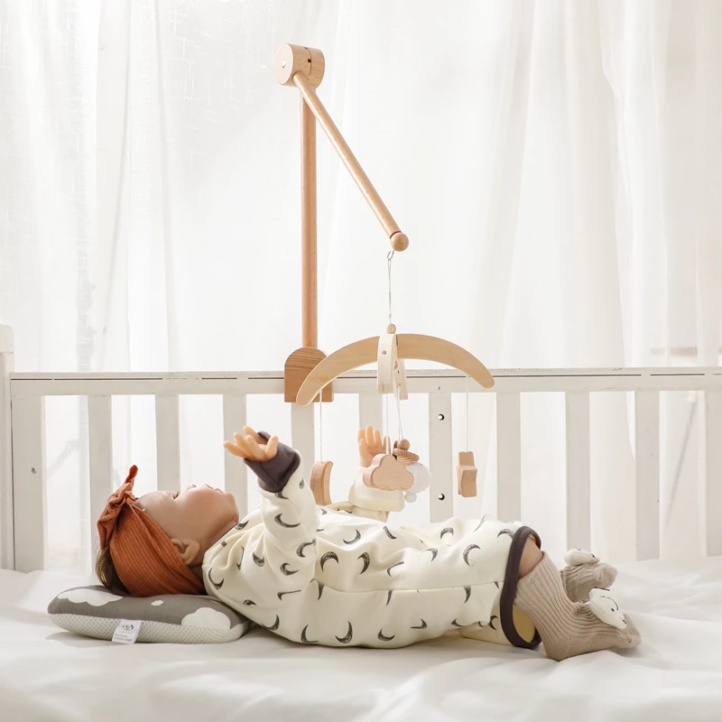 Bracket Set Infant Crib Mobile Bed Bell Bracket Arch Support Protection Newborn Baby Toys Wooden Mobile Crib Rattle Baby Toys