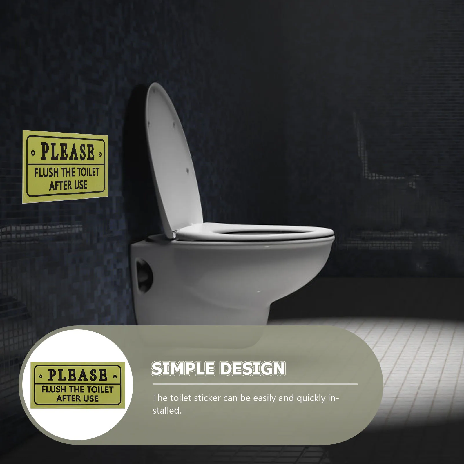 

Please Flush Toilet Sticker Decal Bathroom Wall Home Sticky Vinyl Waterproof Adhesive Decorative Stickers for Hygiene Promotion