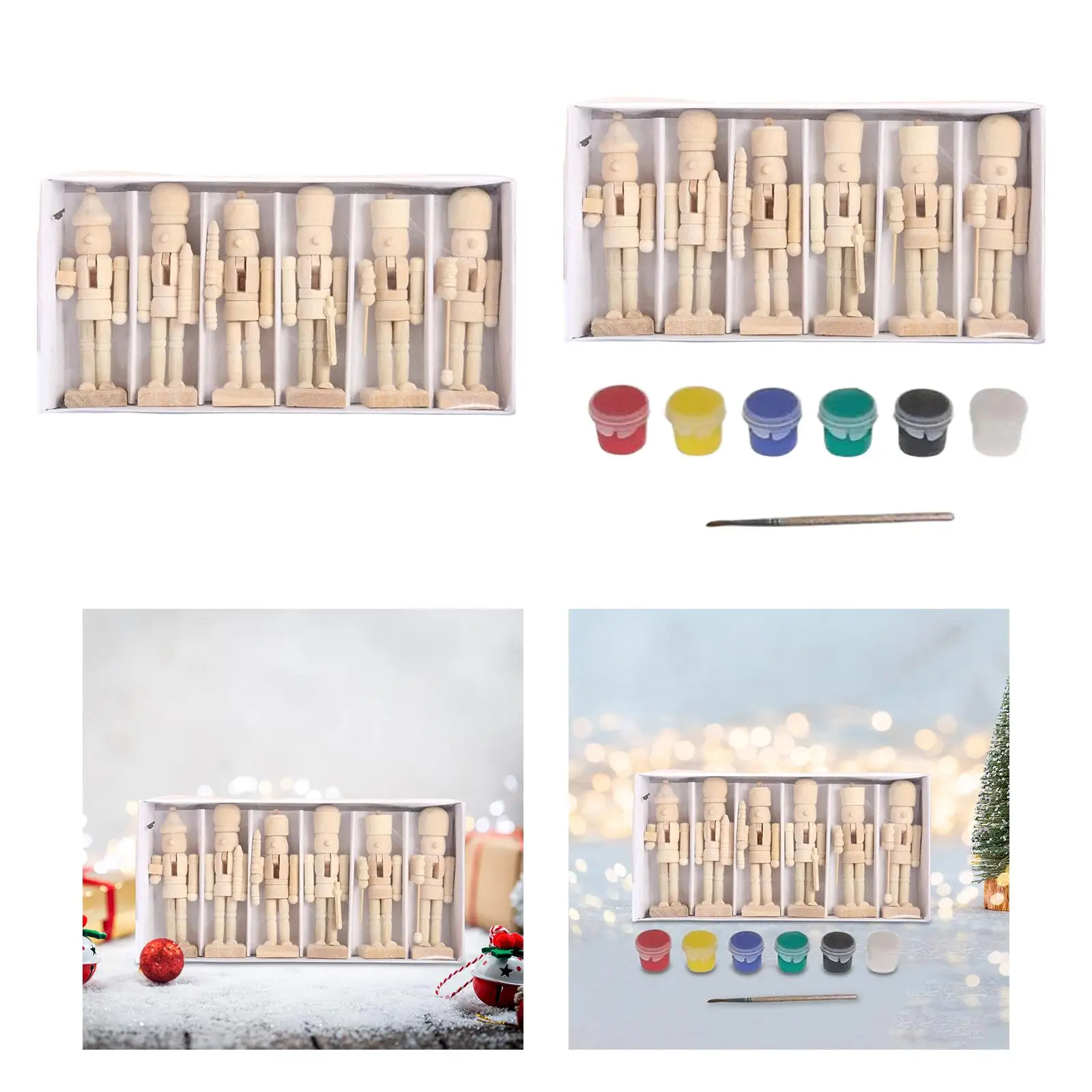 6 Pieces DIY Wooden Christmas Nutcrackers Unpainted for Cabinet Desk Party: A Comprehensive Review and Guide