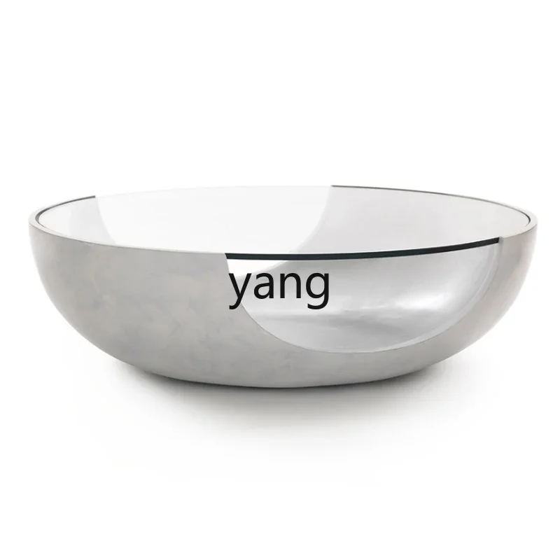 

LMMModern Fashion Circular Arc Glass Paint Bowl-Shaped Tea Table