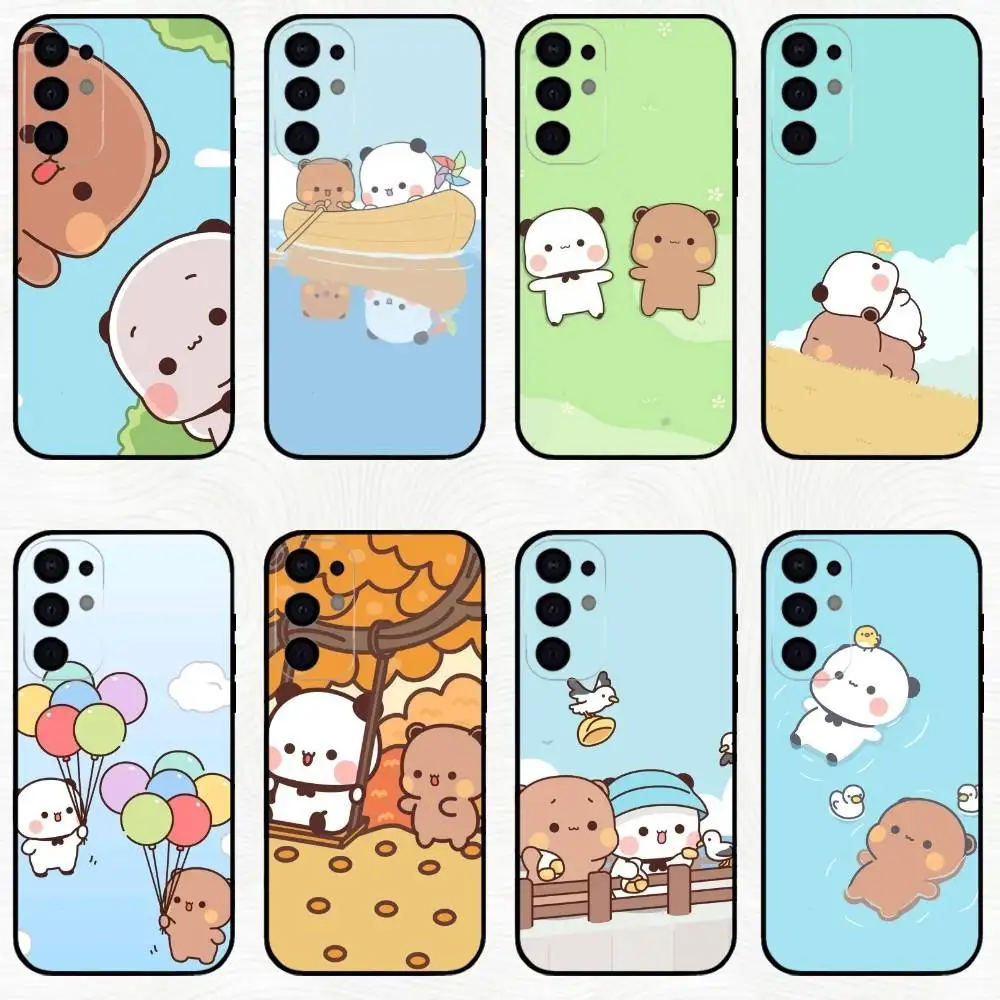 حافظة هاتف C-Cute BuBu DuDu لهاتف سامسونج S25، S24، S21، S22، S23، S30، Ultra، S20، Plus، غطاء أسود من السيليكون الناعم