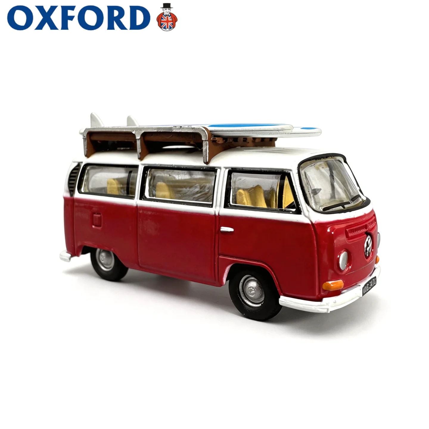 Diecast OXFORD 1:76 Scale VW T2 Bus Surfboard Van Alloy Car Model