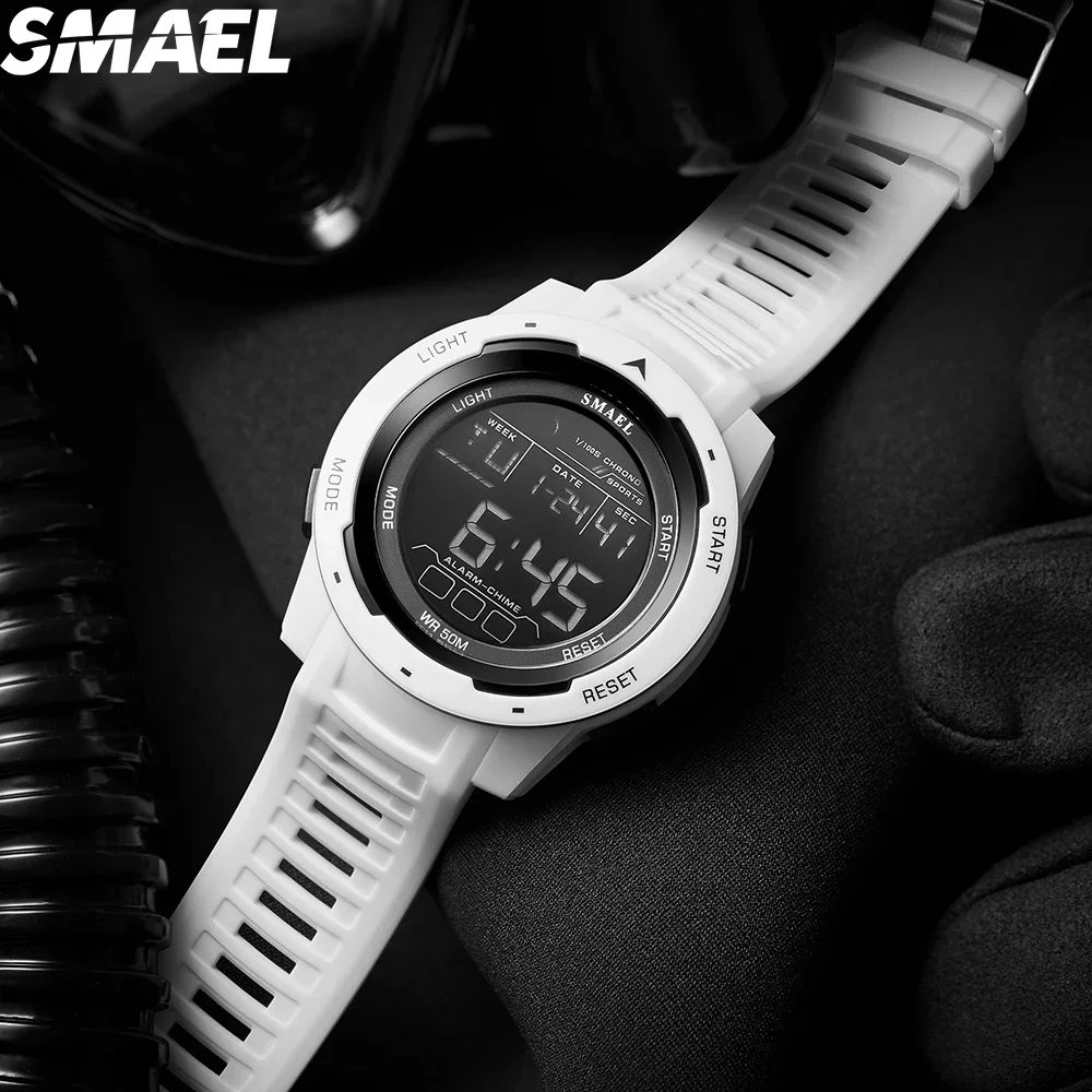 SMAEL 8105  LED Wristwatches Men\'s 50m Waterproof Watch Digital Light Stopwatch Watch for Men Digital Watches Sports