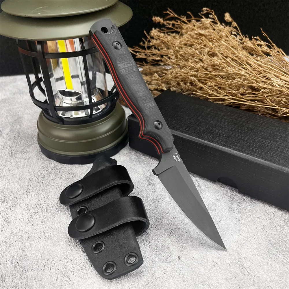 

TOPS Высококачественный прямой нож 8Cr13Mov, лезвие G10, ручка для альпинизма, кемпинга, идеальное оборудование, многоцелевой инструмент