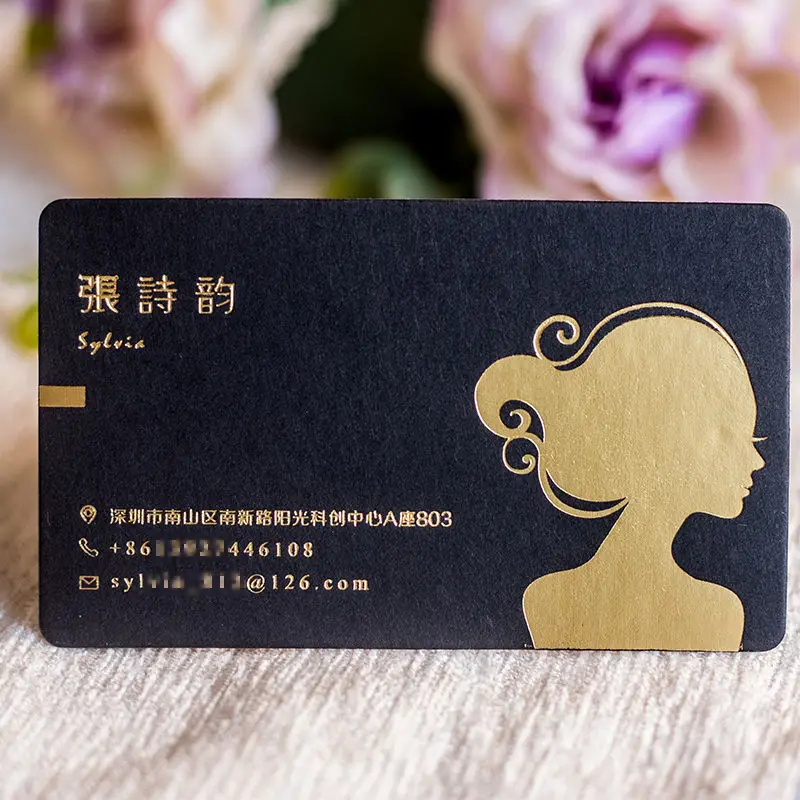 Custom Business Card Gold Stamping High-end Black Card Front and Back Printing Thickened Custom Design Personal High-en