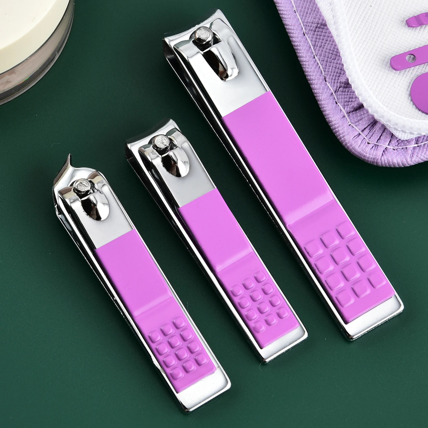 30 pezzi Set Manicure viola kit da viaggio professionale Kit Manicure solido in acciaio inossidabile Kit per la cura delle unghie con custodia rosa san valentino