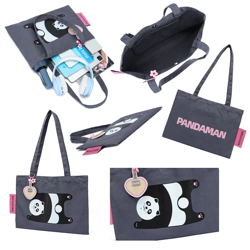 

Creative Commuter Casual Spring Summer Single oulder Tote Bag Soft Canvas Faionable Print Zipper Closure Handbag