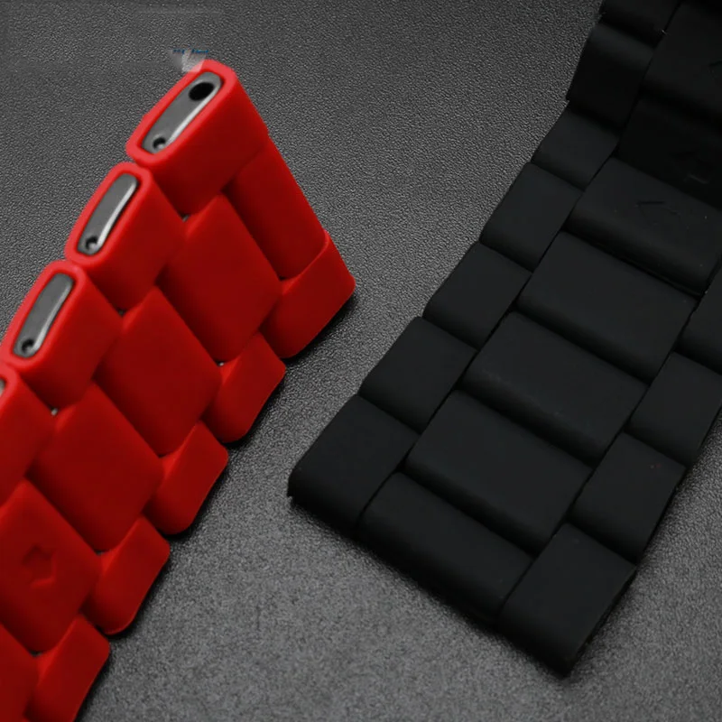 سوار ساعة من السيليكون من الفولاذ المقاوم للصدأ للرجال ، شريط مطاطي ، سوار ديزل ، DZ7396 ، DZ7370 ، DZ4289 ، DZ7370 ، DZ7395 ، 24 معصم ، 26 شخصا ، 28