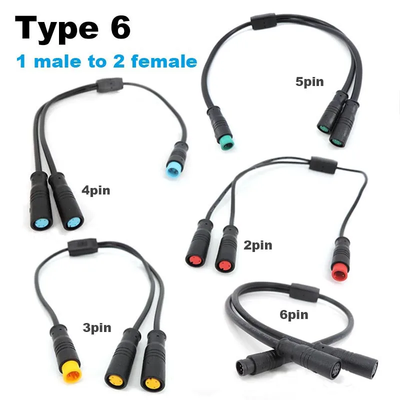 Signal Speed Sensor Extension Cable M8 E-bike Line 2 3 4 5 6 8 Pin Electric Bicycle Waterproof Joint Plug male female Connector