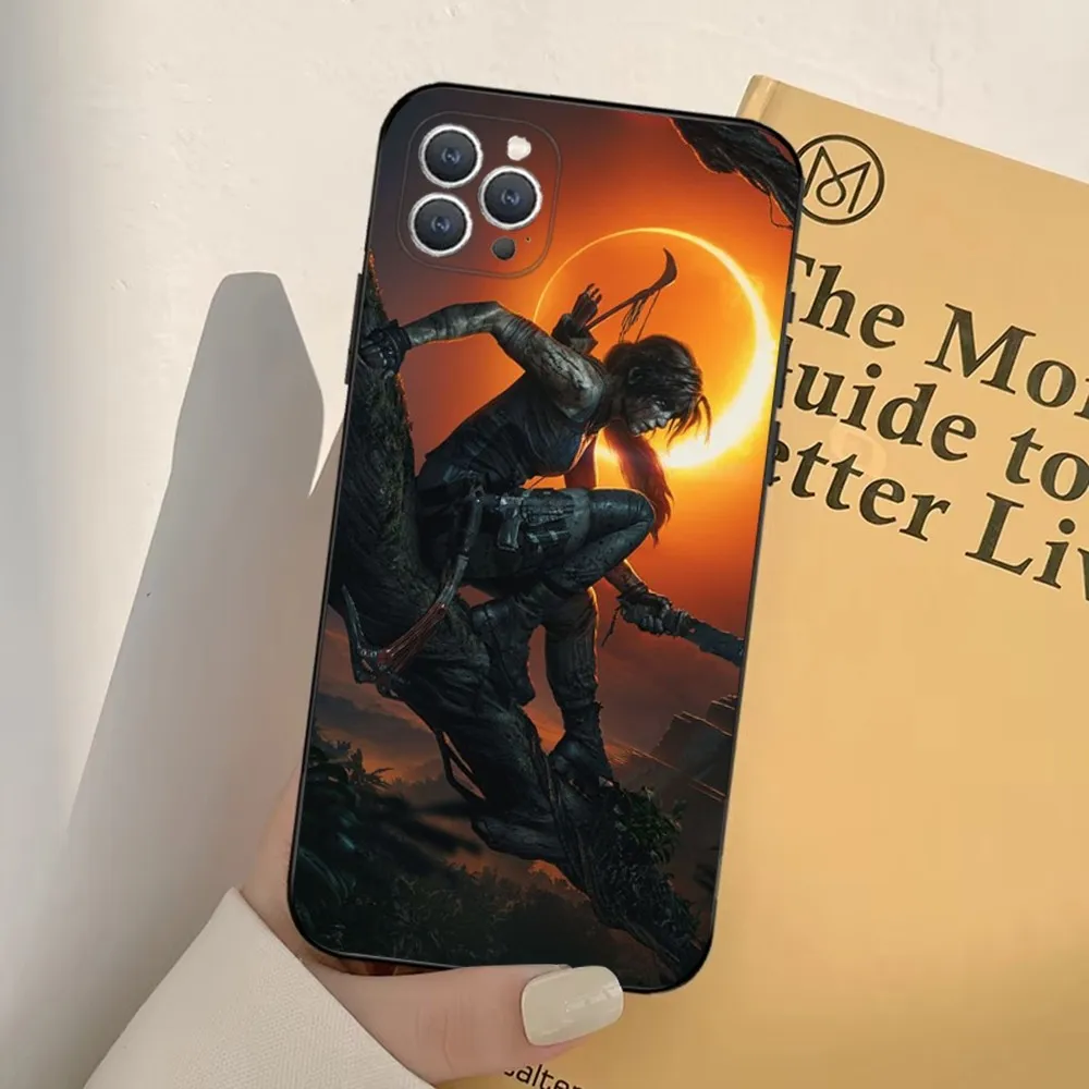 Lara-Croft T-Tomb Raider Phone Case For iPhone 16,15,14,13,12,11,Pro,X,XS,Max,XR,Plus,Mini Soft Black Cover