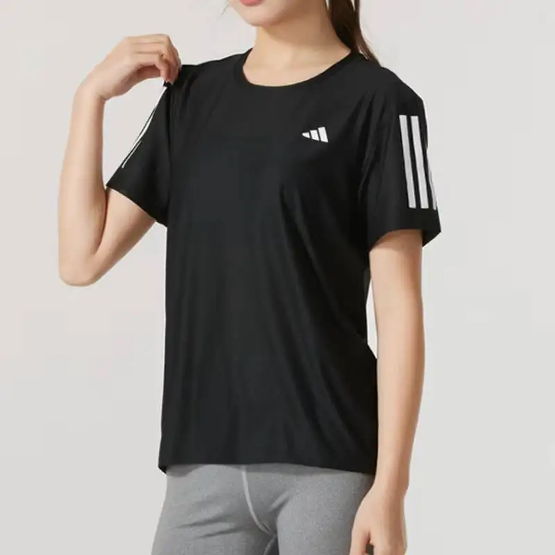 Adidas Damen 2026 Sommer Schnelltrocknendes Rundhals-Lauf- und Trainings-T-Shirt Atmungsaktiv JY8581