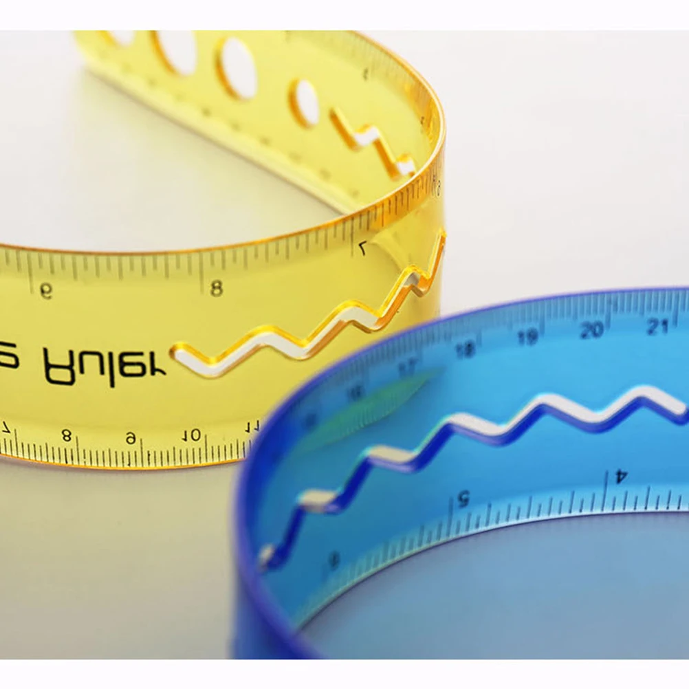 1pc 30CM Plastic Creative Flexible Rulers School Students Stationery Office Measuring Rulers (Random Color)