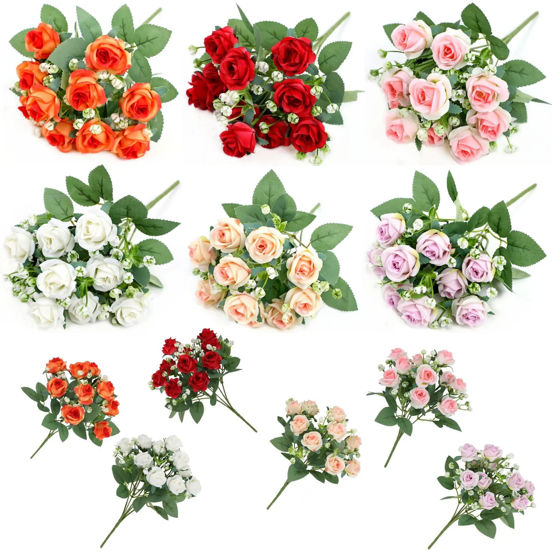 1pcs Artificial Flowers Vase for Home Decor Outdoor Garden Christmas Camellia Fake Plants Wedding Party Silk Roses Bouquet