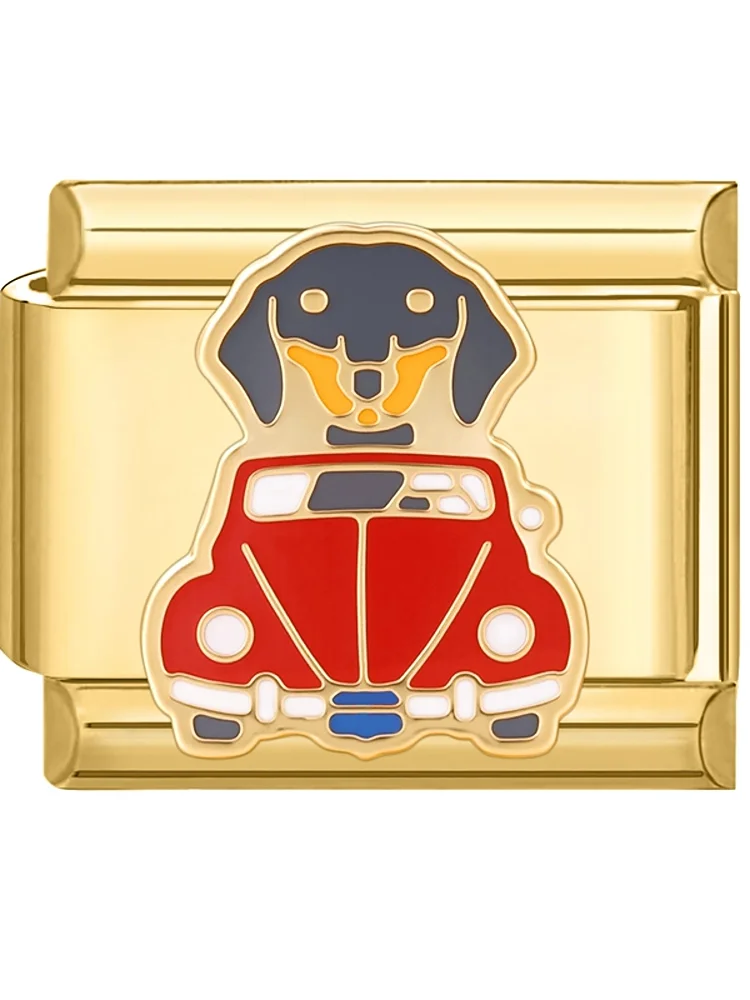 Mignon Border Collie Schnauzer Husky animaux chiens breloque italienne liens ajustement 9MM Bracelet en acier inoxydable bricolage fabrication de bijoux cadeaux