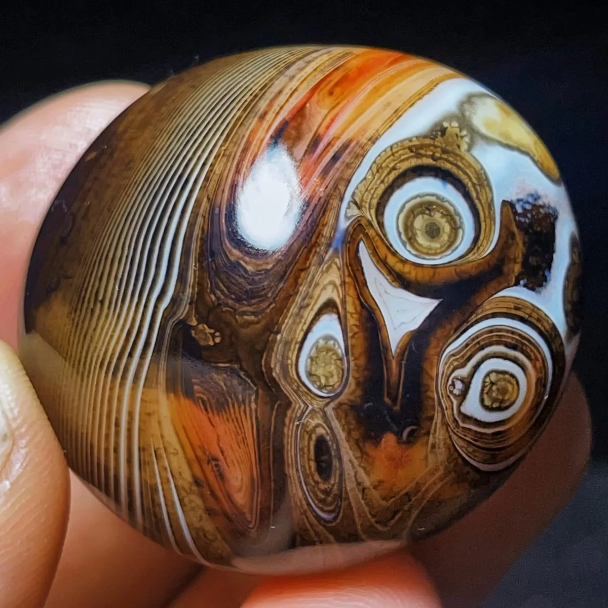 4PC Desert Stone Banded Agate Worry Stone, Decor Stone, Tumbled Polished, Jewelry Making, Natural Stone, Crystal Collection