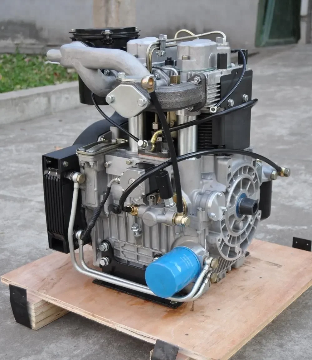 Kleiner luftgekühlter 4-Takt-Dieselmotor mit Doppelzylinder