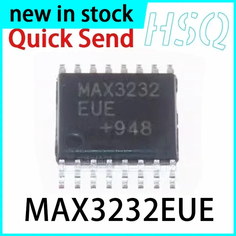 5PCS MAX3232EUE+T MAX3232 Patch TSSOP-16 RS232 Transceiver IC Chip
