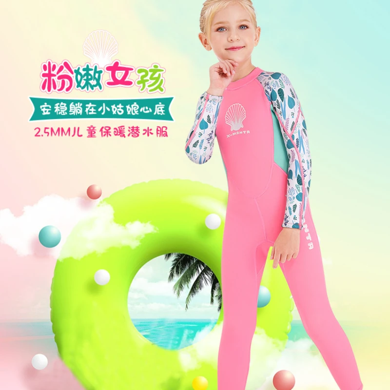 

Neoprene Diving Suit for Girls, Long Sleeve, Surfing Jellyfish Clothing, Cold Water Swimsuit, 2.5mm