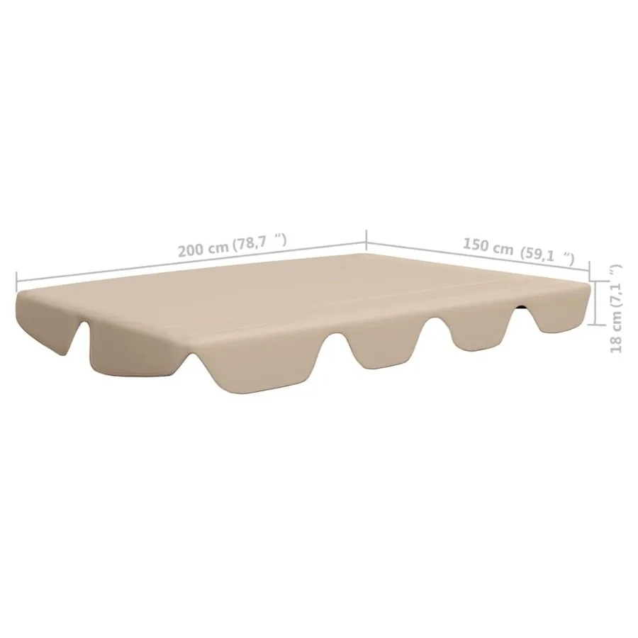 Replacement Canopy for Garden Swing Beige 74 66.1x43.3 57.1