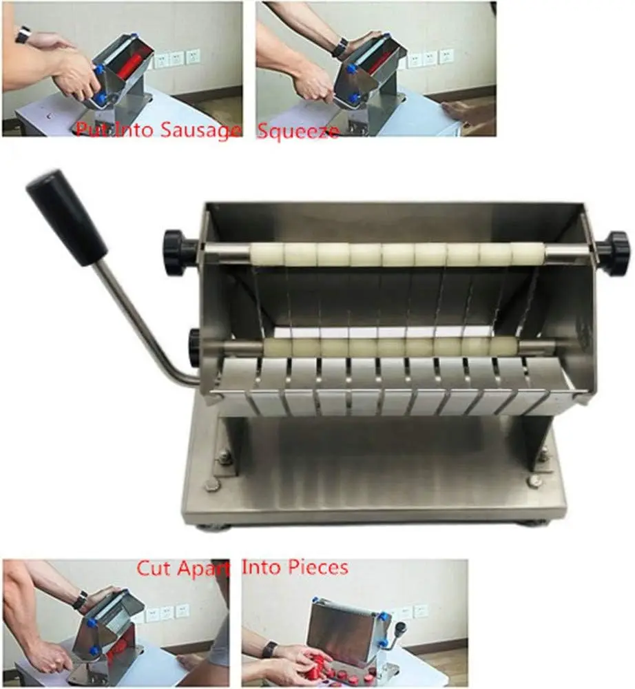 Manual Sausage Slicer, Multipurpose Food Cutter, 304 Stainless Steel, Small Size, Safe Operation