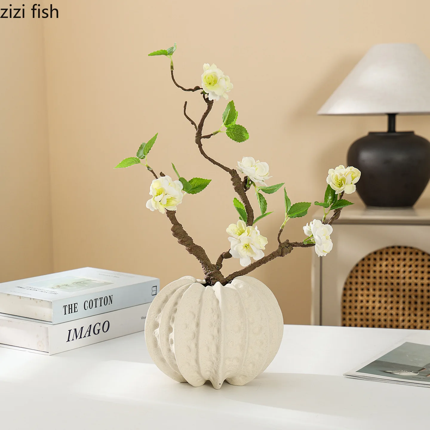 Irregular Pumpkin Ceramic Vase Desktop Creative Flower Ware Flower Arrangement Vase Dried Flower Vase Home Decoration Ornament
