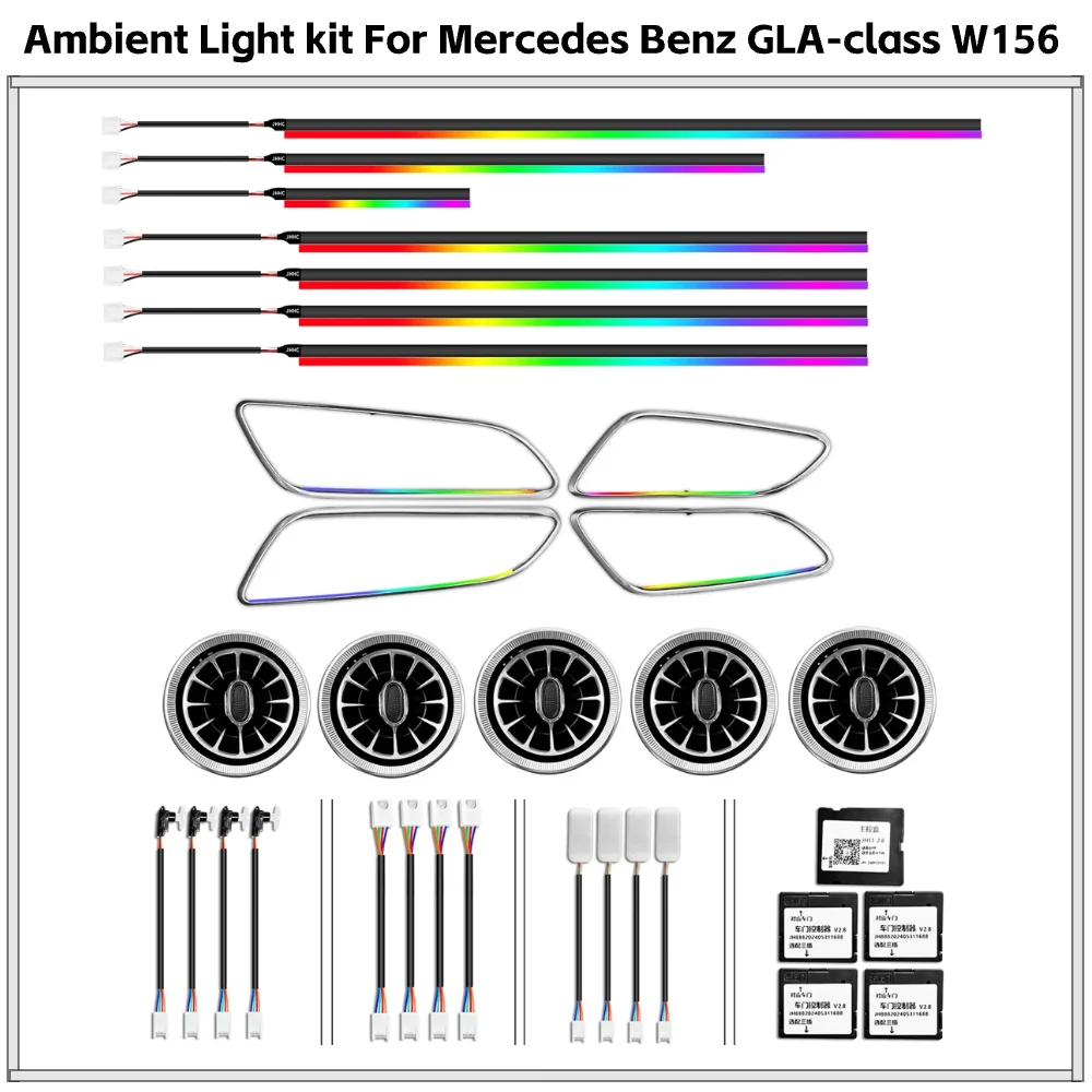 

APP Control 64 Colors Dynamic Ambient Light for Mercedes A Class W176 & B Class W246 2012-2018 Interior Atmosphere Lamp Kit