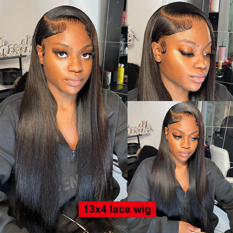 Ulrica 34 Inch Straight Lace Front Wigs Pre Plucked Natural Human Hair 13x4 HD Lace Frontal Wigs Human Hair 180Density For Women