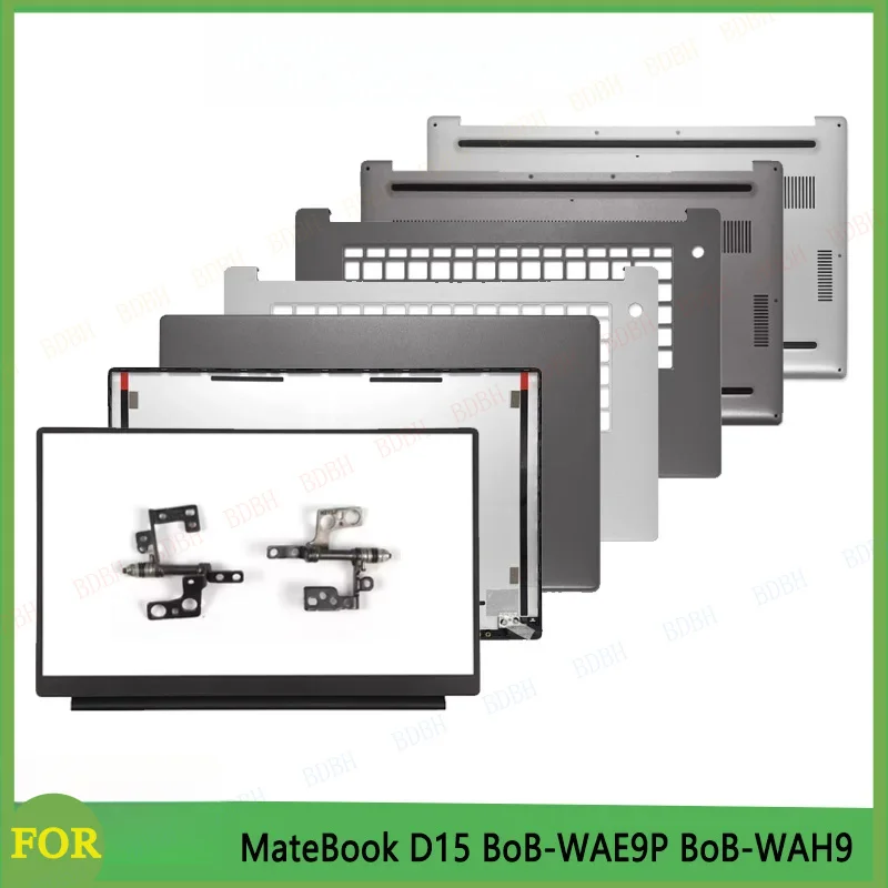 New For MateBook D15 BoB-WAE9P BoB-WAH9 Replacement Laptop LCD Back Cover Front Bezel Palm rest Upper Bottom Case Hinges