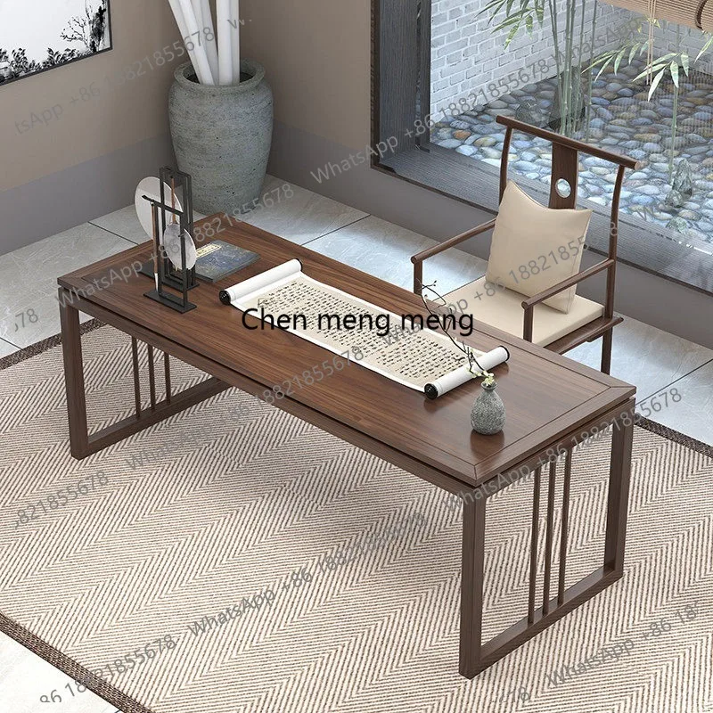 New Chinese solid wood desk Old elm calligraphy desk Household writing desk Long Sinology table