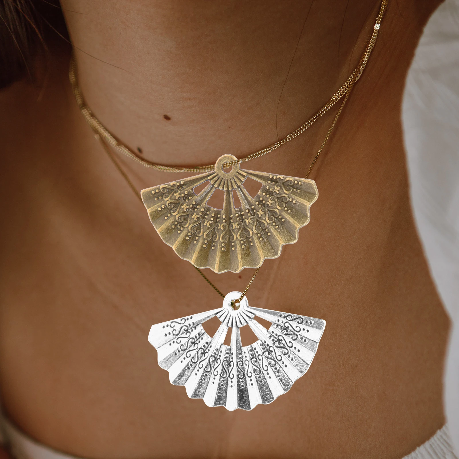 

60Pcs Fan Shaped Jewelry Charms Alloy Pendants DIY Craft Supplies for Necklace Earrings Bracelet Making Fan Shaped Charms