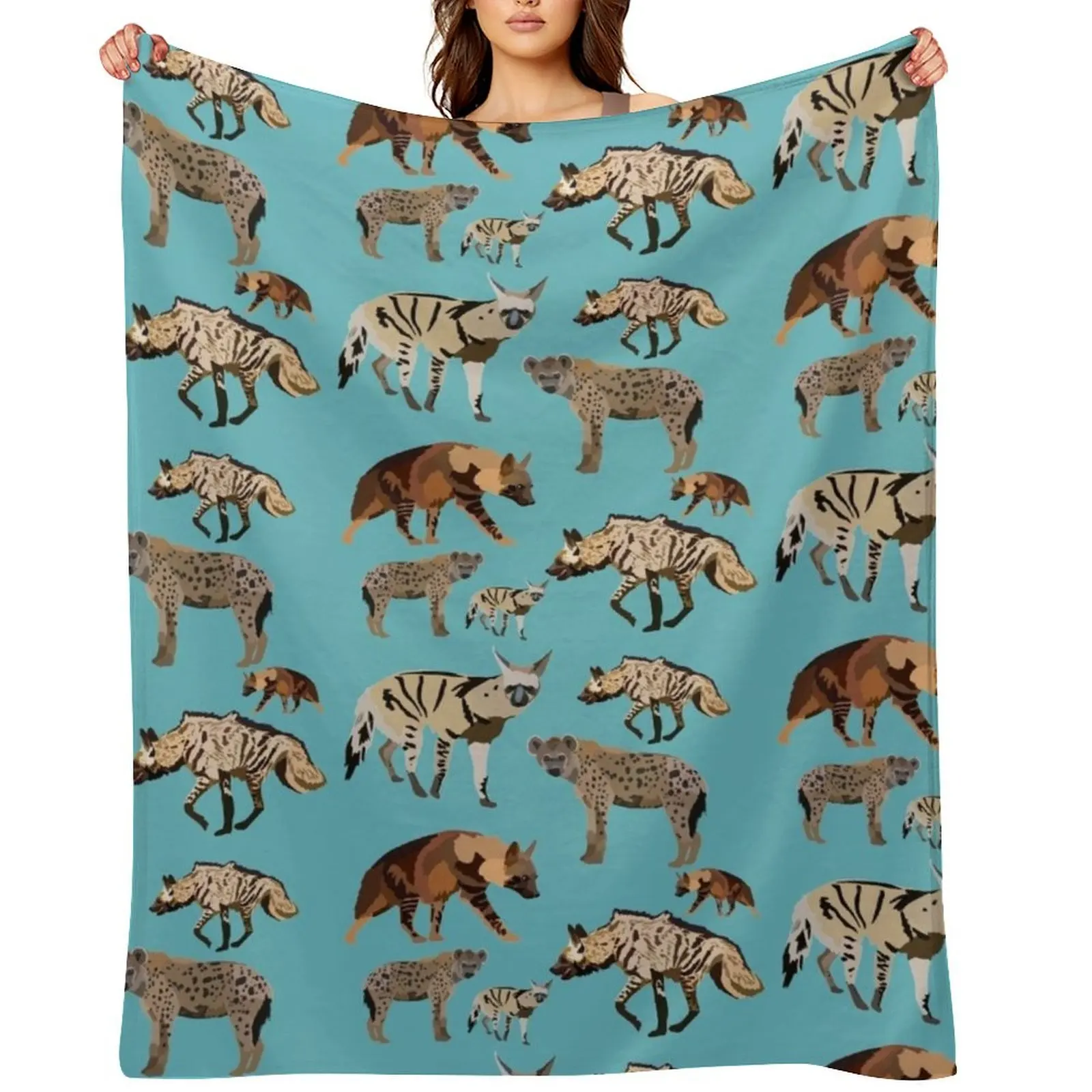 

H is for Hyena Throw Blanket Retros Decorative Throw Flannels Vintage Blankets