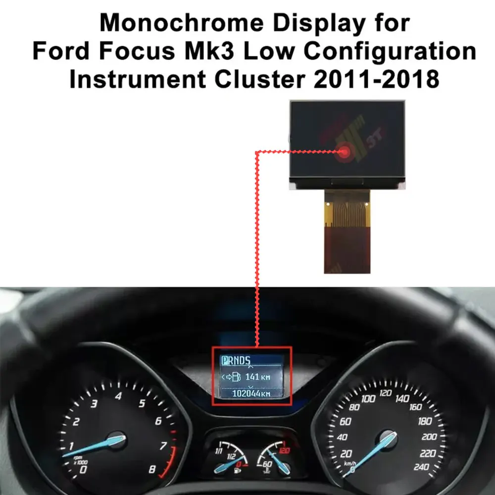 

For Monochrome LCD Display Dashboard Instrument for Ford Focus C-Max Grand C-Max Kuga Transit Car Electronic Accessory