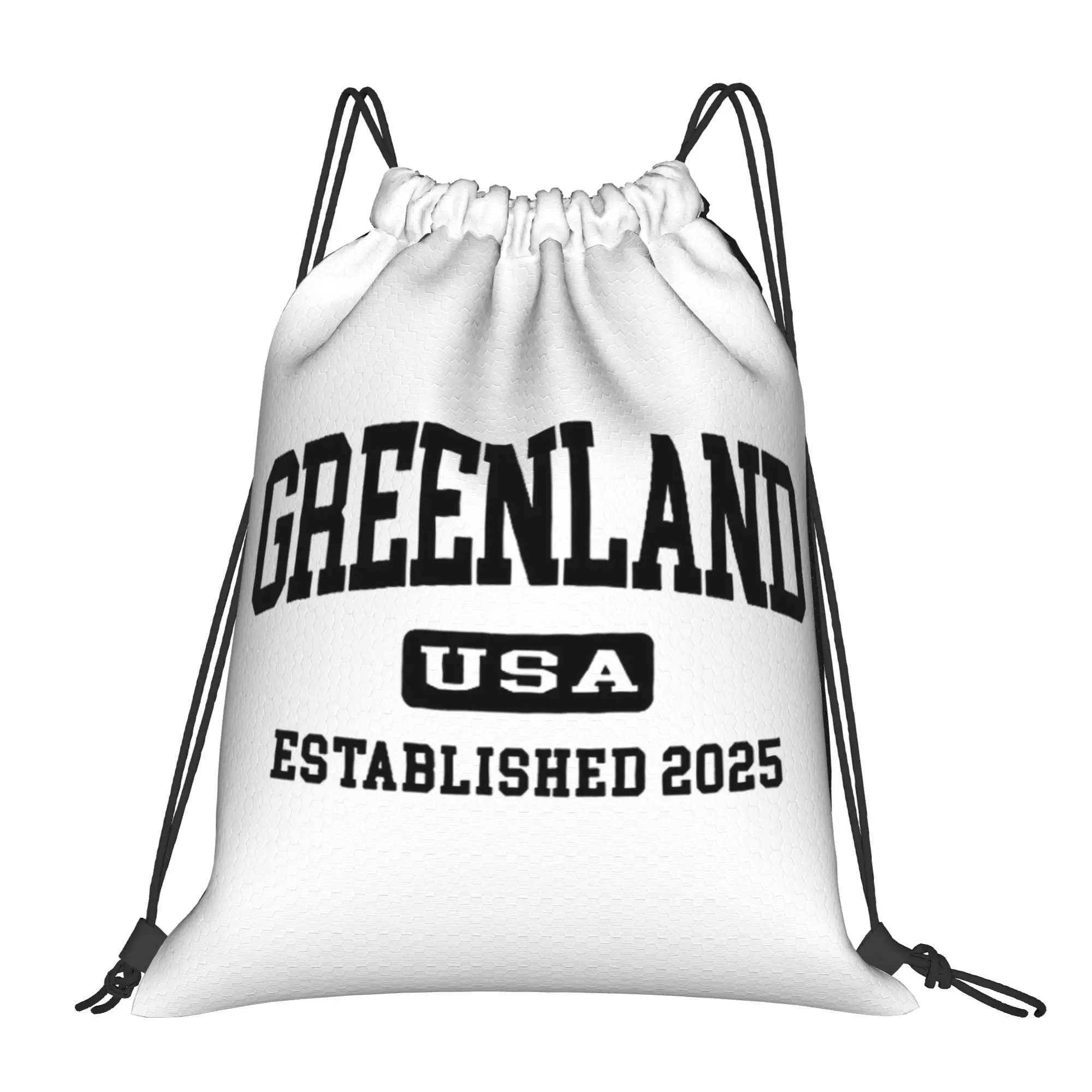 

Рюкзак-мешок "Greenland is Not For Sale" на шнурке, спортивный, для спортзала, водонепроницаемый, для походов