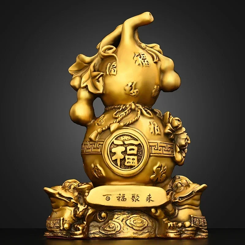 

Feng Shui Copper Gourd Ornament Toad Hundred Blessings Gathering Living Room Entrance Shop Decor