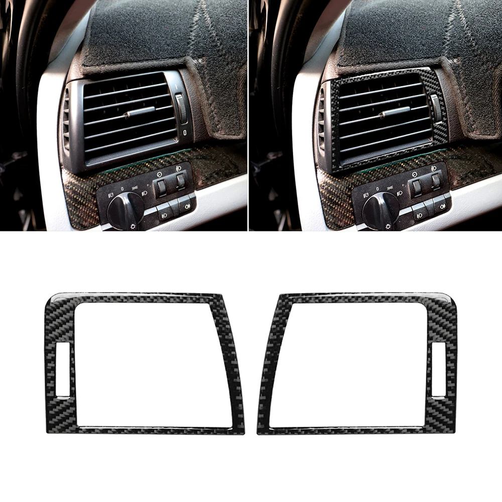 Do BMW 98-04 stary x3 E46 z włókna węglowego Naklejki dekoracyjne na lewych i prawych wylotów powietrza Naklejki samochodowe Akcesoria