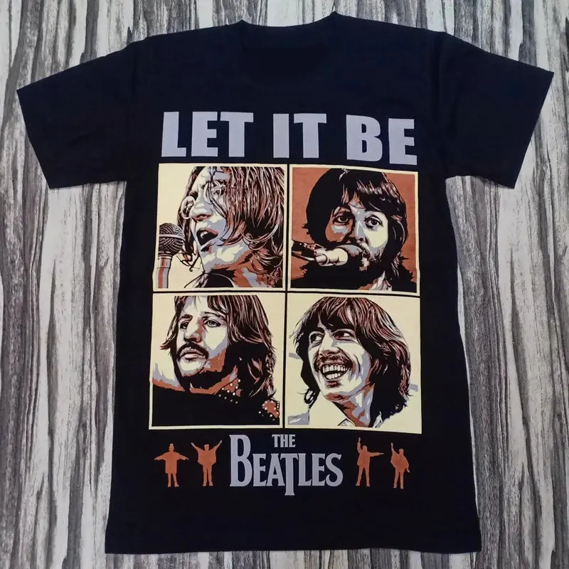 New THE BEATLES - John Lennon's American-style Retro Literary Short-sleeved T-shirt for Men