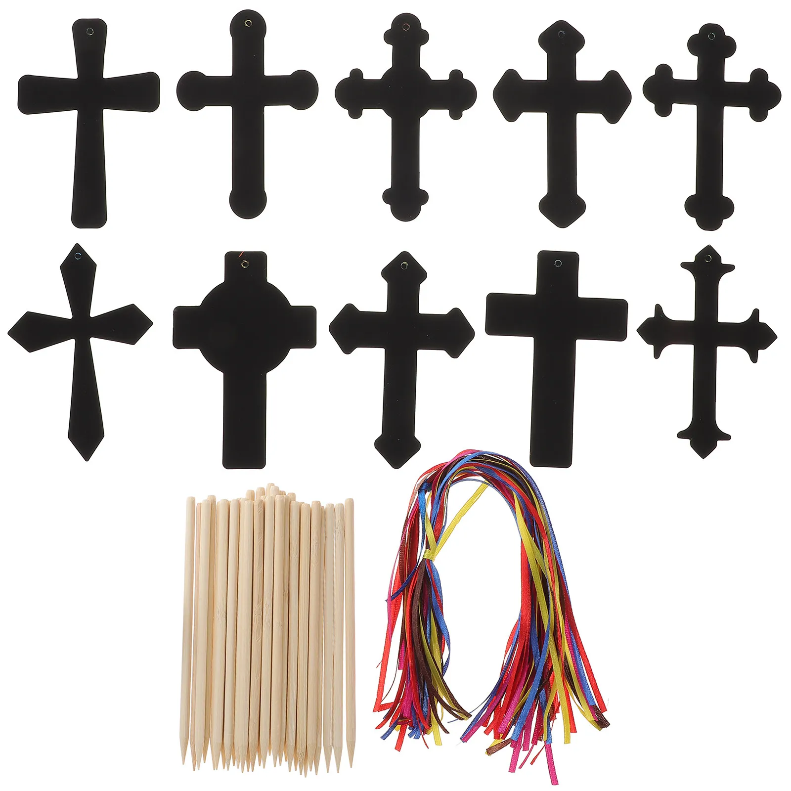 

1Set DIY Easter Cross Craft Kit for Children Holiday Decoration Educational Fun Activity Home Tree Ornament