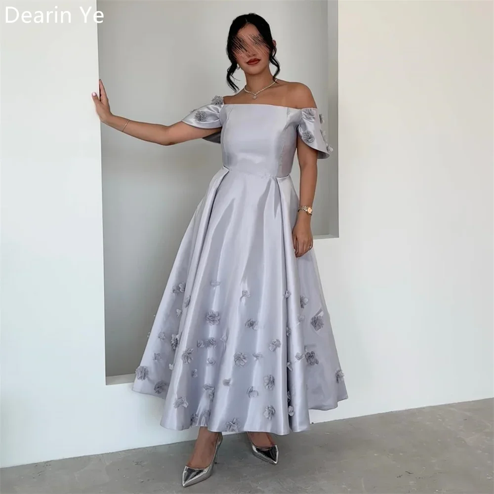 

Customized Evening Gown Prom Dearin Off-the-shoulder A-line Ankle Length Skirts Applique Bespoke Occasion Dresses Saudi Arabia F