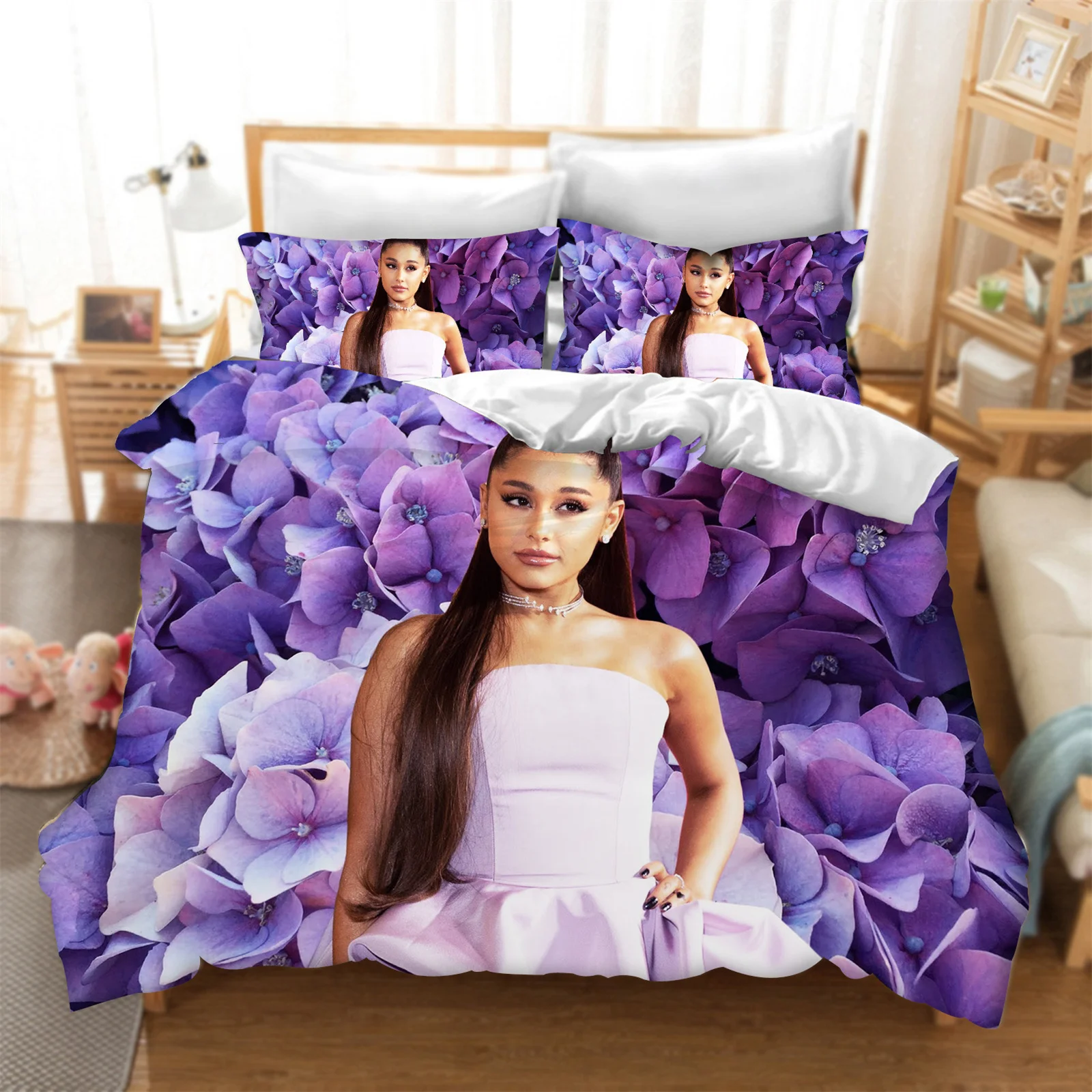 Pop Singer Ariana‑Grande 3D Printed Bedding Set Duvet Cover Pillowcase Bedroom Home Decor