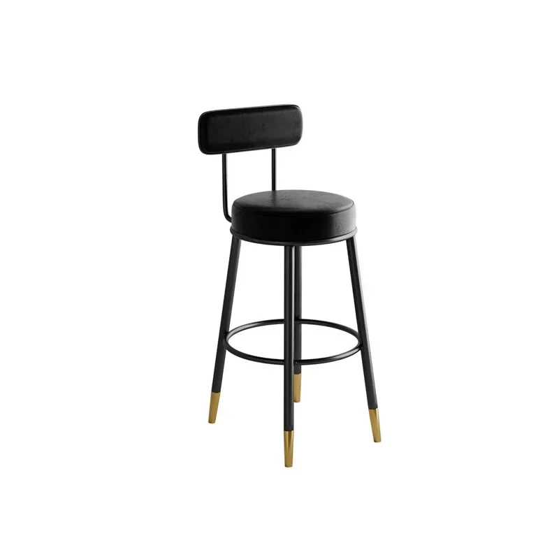 High Metal Modern Bar Stools Luxury Leather Ergonomic Round Relaxing Bar Stools Soft Bedrooms Sgabello Cucina Home Furniture